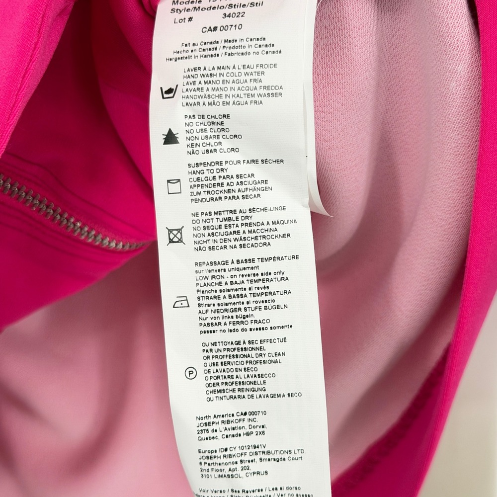 Joseph Ribkoff Hot Pink Ruched Zip-Front Blazer - Picture 4 of 14